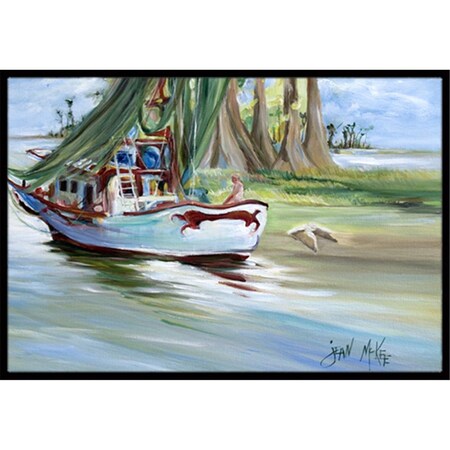 Carolines Treasures Jeannie Shrimp Boat Indoor and Outdoor Mat- 24 x 36 in. JMK1060JMAT